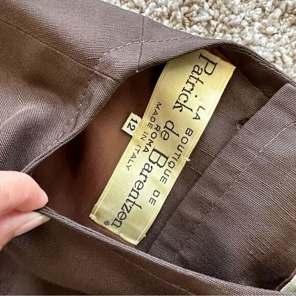 Vintage 1960’s Patrick de Barentzen Belted Dress in Brown Size 12 - Picture 6 of 7